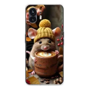 Печатный чехол «Зверята с кофе» для Nothing Phone 3 (Мышка с кофе)