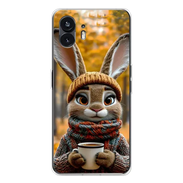 Чехол с рисунком «Зайчик с кофе» для Nothing Phone 3