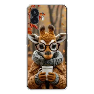 Печатный чехол «Зверята с кофе» для Nothing Phone 3 (Жираф с кофе)