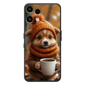 Друкований чохол 'Звірята з кавою' для Nothing Phone (3a) Lite (Песик з кавою)