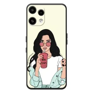 Силиконовый Чехол на Nothing Phone (3a) Lite с картинкой Стильных Девушек (С напитком)