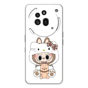 Чохол з принтом Лабубу для Nothing Phone (3a) Pro (Білий Лабубу)