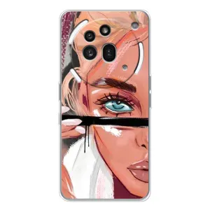 Силиконовый Чехол на Nothing Phone (3a) Pro с картинкой Стильных Девушек (Девушка и ресницы)