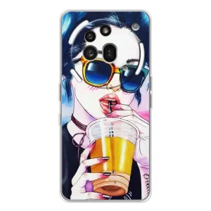 Чехол с картинкой Модные Девчонки Nothing Phone (3a) Pro (Девушка с коктейлем)