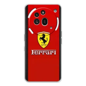 Силиконовый бампер с картинкой машины на Nothing Phone (3a) Pro (Ferrari Logo)