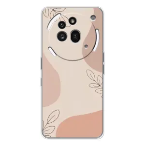 Чехол цветочный дизайн для Nothing Phone (3a) Pro (Коричневый фон)