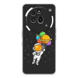 Силиконовый Чехол с принтом "Космонавты" на Nothing Phone (3a) Pro (Космонавт с шариками)