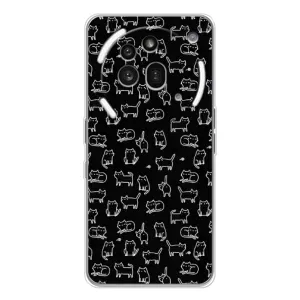 Чохол на тематику: Коти для Nothing Phone (3a) Pro (Котики на чорному)
