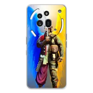 Чехол с картинкой (Патриотический КОЗАК) на Nothing Phone (3a) Pro (Козак с крыльями)