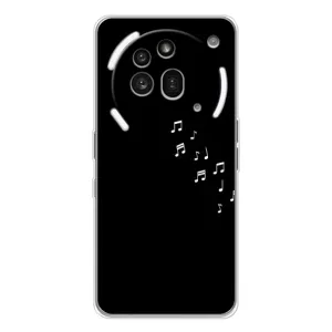Чехол с картинками на черном фоне для Nothing Phone (3a) Pro (Ноты)