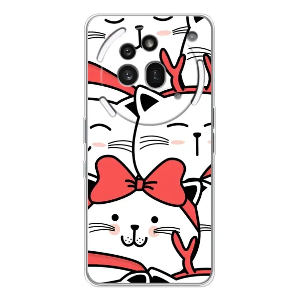 Чехол с рисунком «Новогодние котики» для Nothing Phone (3a) Pro Чехол с рисунком «Новогодние котики» для Nothing Phone (3a) Pro