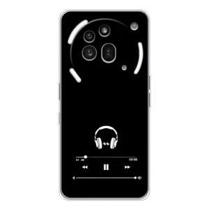 Чехол с картинками на черном фоне для Nothing Phone (3a) Pro (Плеер)
