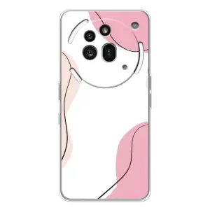 Чехол цветочный дизайн для Nothing Phone (3a) Pro (Розовый фон)