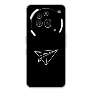 Чехол с картинками на черном фоне для Nothing Phone (3a) Pro (Самолетик)