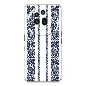 Силиконовый Чехол на Nothing Phone (3a) Pro с картинкой Вышиванки (Синяя вышиванка)