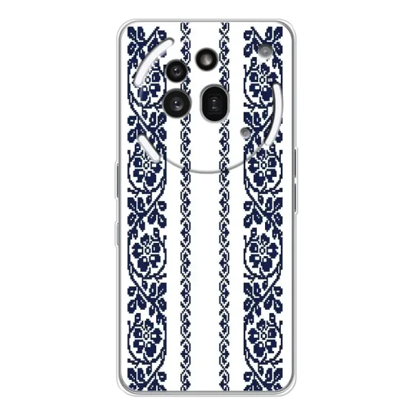 Чехол с рисунком «Синяя вышиванка» для Nothing Phone (3a) Pro Чехол с рисунком «Синяя вышиванка» для Nothing Phone (3a) Pro
