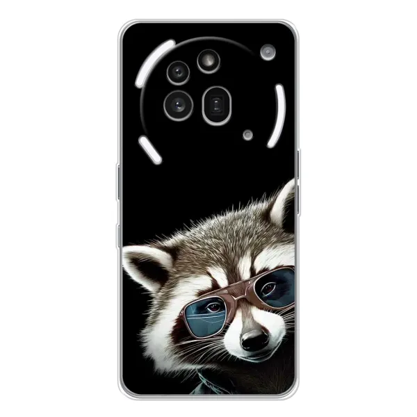 Чехол с рисунком «Стильный Енот» для Nothing Phone (3a) Pro Чехол с рисунком «Стильный Енот» для Nothing Phone (3a) Pro