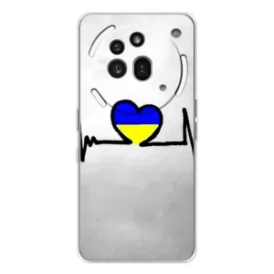 Силиконовый Чехол на Nothing Phone (3a) Pro (Я-Украина) (Украинская кардиограмма)