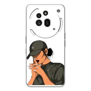 Силиконовый Чехол на Nothing Phone (3a) Pro с картинкой Стильных Девушек (В зеленом)