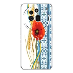 Силиконовый Чехол на Nothing Phone (3a) Pro с картинкой Вышиванки (Вышиванка с цветком)