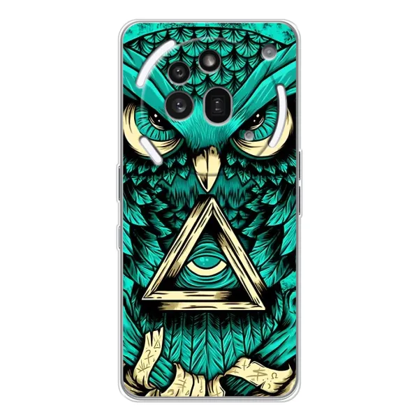 Чехол с рисунком «Зеленая сова» для Nothing Phone (3a) Pro Чехол с рисунком «Зеленая сова» для Nothing Phone (3a) Pro