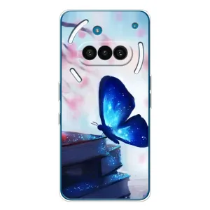 Силиконовый бампер с картинкой животных для Nothing Phone (3a) (Бабочка синяя)