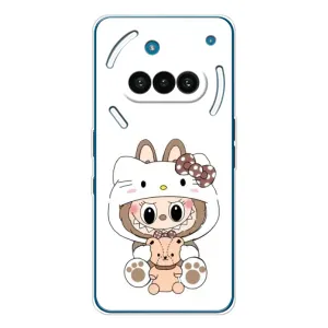 Чехол с принтом Лабубу для Nothing Phone (3a) (Белый Лабубу)