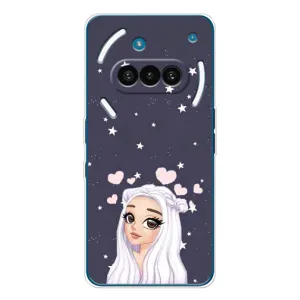 Чехол Стильные девушки на Nothing Phone (3a) (Девушка и сердечки)