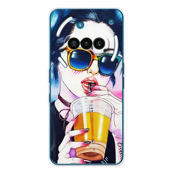 Чехол с рисунком «Девушка с коктейлем» для Nothing Phone (3a) Чехол с рисунком «Девушка с коктейлем» для Nothing Phone (3a)