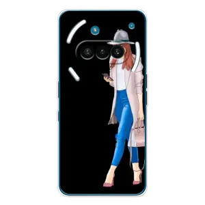 Чехол с картинкой Модные Девчонки Nothing Phone (3a) (Девушка со смартфоном)