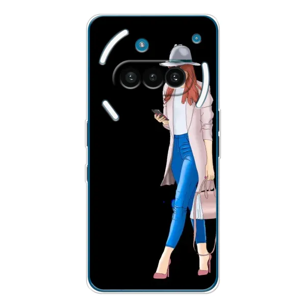 Чехол с рисунком «Девушка со смартфоном» для Nothing Phone (3a) Чехол с рисунком «Девушка со смартфоном» для Nothing Phone (3a)