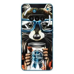Силиконовый Чехол с Енотами на Nothing Phone (3a) (Енот в очках)