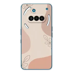 Чехол цветочный дизайн для Nothing Phone (3a) (Коричневый фон)