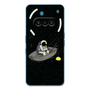Силиконовый Чехол с принтом "Космонавты" на Nothing Phone (3a) (Космонавт на рыбалке)