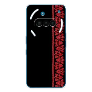 Силиконовый Чехол на Nothing Phone (3a) (Красная Вышиванка)