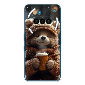 Печатный чехол «Зверята с кофе» для Nothing Phone (3a) (Медвежонок с кофе)