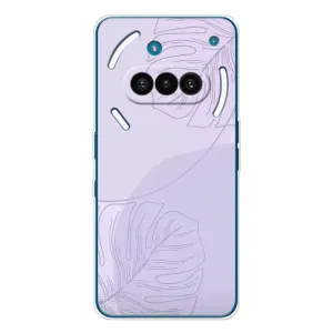 Чехол цветочный дизайн для Nothing Phone (3a) (Монстера фиолетовая)