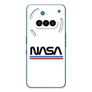 Силиконовый бампер с принтом "Наса" на Nothing Phone (3a) (NASA на белом фоне)