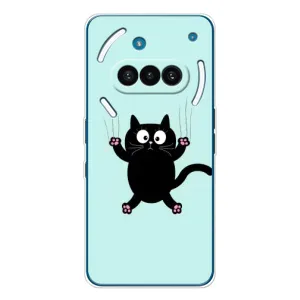Силиконовый чехол с котиком для Nothing Phone (3a) (Падающий кот)