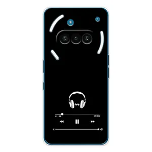 Чехол с картинками на черном фоне для Nothing Phone (3a) (Плеер)