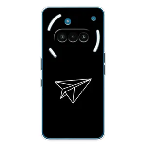 Чехол с картинками на черном фоне для Nothing Phone (3a) (Самолетик)