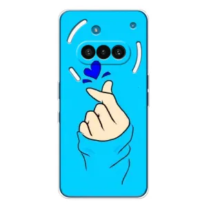 Чехлы (Знак сердечка) на Nothing Phone (3a) (Сердце на синем)