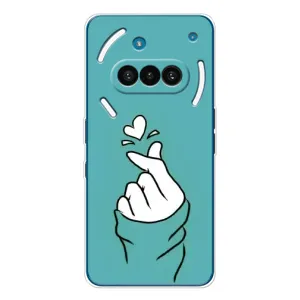 Чехлы (Знак сердечка) на Nothing Phone (3a) (Сердечко на бирюзовом)