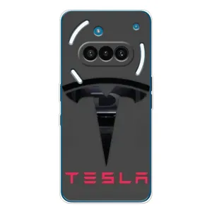 Силиконовый бампер с картинкой машины на Nothing Phone (3a) (Logo TESLA)