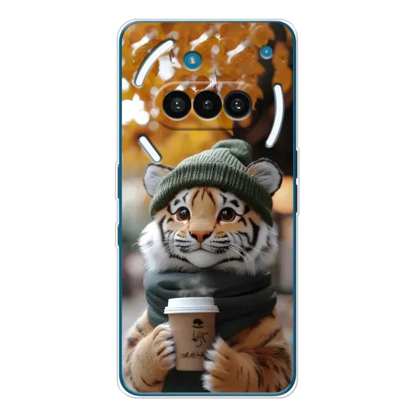 Чехол с рисунком «Тигр с кофе» для Nothing Phone (3a) Чехол с рисунком «Тигр с кофе» для Nothing Phone (3a)