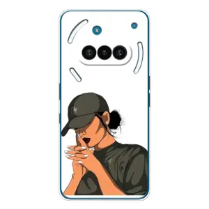 Силиконовый Чехол на Nothing Phone (3a) с картинкой Стильных Девушек (В зеленом)