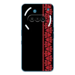 Силиконовый Чехол на Nothing Phone (3a) с картинкой Вышиванки (Вышиванка на черном)