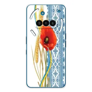 Силиконовый Чехол на Nothing Phone (3a) с картинкой Вышиванки (Вышиванка с цветком)