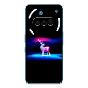 Силиконовый бампер с картинкой животных для Nothing Phone (3a) (Яркий олень)
