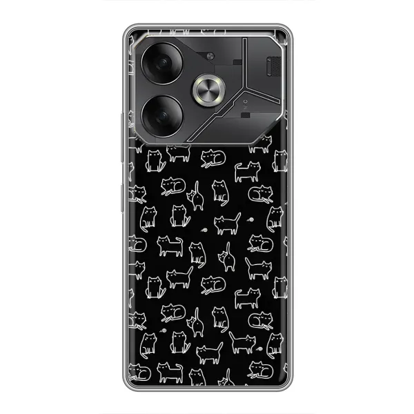 Чехол с рисунком «Котики на черном» для Nothing Phone (4a) Pro Чехол с рисунком «Котики на черном» для Nothing Phone (4a) Pro